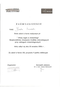 Ukończone kursy, dyplomy, zaświadczenia, certyfikaty: