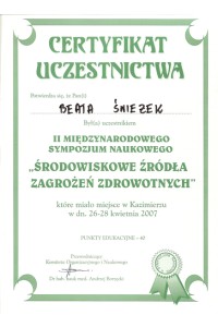 Ukończone kursy, dyplomy, zaświadczenia, certyfikaty: